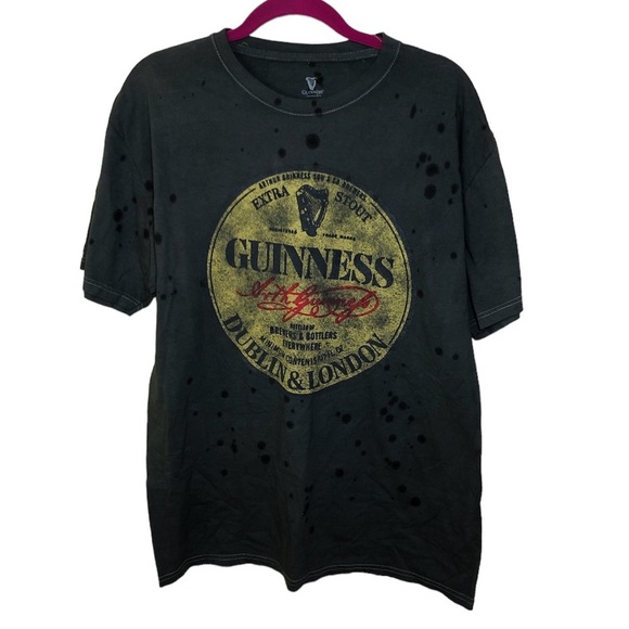 Guinness Shirt Dark Gray Short Sleeve Graphic Tee size L - Picture 1 of 10